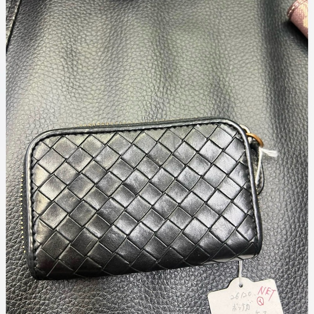Black Woven Leather Wallet